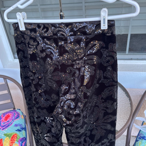 Venus Z221710 Velvet & Sequin Flare Pants - 2 - Picture 3 of 7